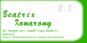 beatrix komaromy business card
